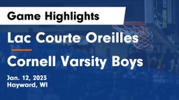 Lac Courte Oreilles  vs Cornell Varsity Boys Game Highlights - Jan. 12, 2023