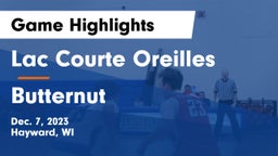 Lac Courte Oreilles  vs Butternut Game Highlights - Dec. 7, 2023