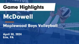 McDowell  vs Maplewood  Boys Volleyball Game Highlights - April 30, 2024