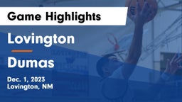 Lovington  vs Dumas  Game Highlights - Dec. 1, 2023