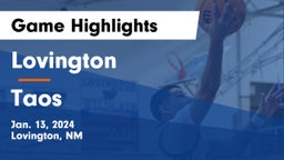 Lovington  vs Taos  Game Highlights - Jan. 13, 2024