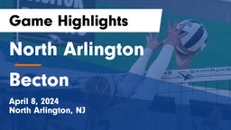 North Arlington  vs Becton  Game Highlights - April 8, 2024