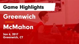 Greenwich  vs McMahon Game Highlights - Jan 6, 2017