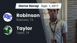 Recap: Robinson  vs. Taylor  2017