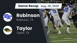 Recap: Robinson  vs. Taylor  2020