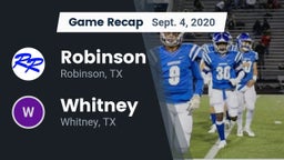 Recap: Robinson  vs. Whitney  2020