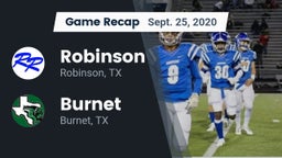 Recap: Robinson  vs. Burnet  2020
