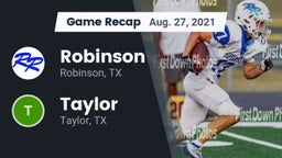 Recap: Robinson  vs. Taylor  2021