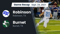 Recap: Robinson  vs. Burnet  2021