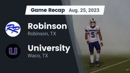 Recap: Robinson  vs. University  2023