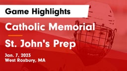 Catholic Memorial  vs St. John's Prep Game Highlights - Jan. 7, 2023