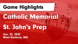 Catholic Memorial  vs St. John's Prep Game Highlights - Jan. 25, 2023