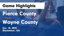 Pierce County  vs Wayne County  Game Highlights - Jan. 18, 2020
