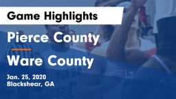 Pierce County  vs Ware County  Game Highlights - Jan. 25, 2020