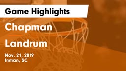 Chapman  vs Landrum  Game Highlights - Nov. 21, 2019