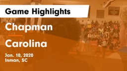 Chapman  vs Carolina  Game Highlights - Jan. 10, 2020