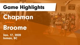 Chapman  vs Broome  Game Highlights - Jan. 17, 2020
