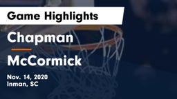 Chapman  vs McCormick  Game Highlights - Nov. 14, 2020