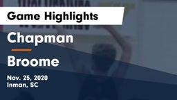 Chapman  vs Broome  Game Highlights - Nov. 25, 2020
