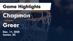 Chapman  vs Greer  Game Highlights - Dec. 11, 2020
