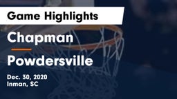 Chapman  vs Powdersville  Game Highlights - Dec. 30, 2020