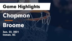 Chapman  vs Broome  Game Highlights - Jan. 22, 2021