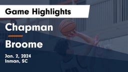 Chapman  vs Broome  Game Highlights - Jan. 2, 2024