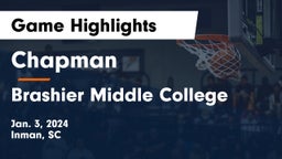 Chapman  vs Brashier Middle College Game Highlights - Jan. 3, 2024