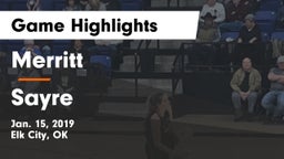 Merritt  vs Sayre  Game Highlights - Jan. 15, 2019