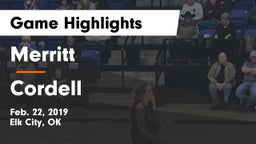 Merritt  vs Cordell  Game Highlights - Feb. 22, 2019