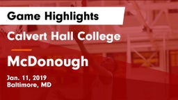 Calvert Hall College  vs McDonough  Game Highlights - Jan. 11, 2019