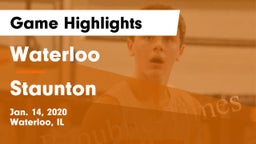 Waterloo  vs Staunton  Game Highlights - Jan. 14, 2020