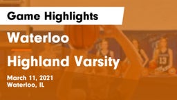 Waterloo  vs Highland Varsity Game Highlights - March 11, 2021