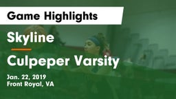 Skyline  vs Culpeper Varsity Game Highlights - Jan. 22, 2019