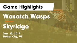 Wasatch Wasps vs Skyridge  Game Highlights - Jan. 18, 2019
