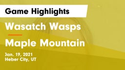 Wasatch Wasps vs Maple Mountain  Game Highlights - Jan. 19, 2021