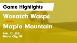 Wasatch Wasps vs Maple Mountain  Game Highlights - Feb. 12, 2021