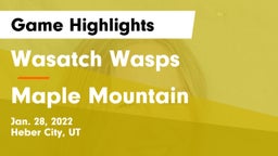 Wasatch Wasps vs Maple Mountain  Game Highlights - Jan. 28, 2022