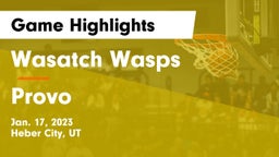 Wasatch Wasps vs Provo  Game Highlights - Jan. 17, 2023