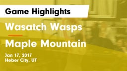 Wasatch Wasps vs Maple Mountain  Game Highlights - Jan 17, 2017