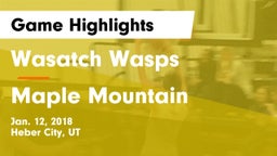 Wasatch Wasps vs Maple Mountain  Game Highlights - Jan. 12, 2018