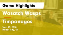 Wasatch Wasps vs Timpanogos  Game Highlights - Jan. 30, 2018