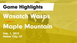 Wasatch Wasps vs Maple Mountain  Game Highlights - Feb. 1, 2019