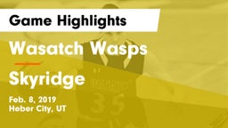 Wasatch Wasps vs Skyridge  Game Highlights - Feb. 8, 2019