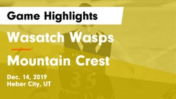 Wasatch Wasps vs Mountain Crest  Game Highlights - Dec. 14, 2019