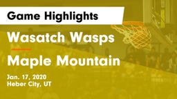 Wasatch Wasps vs Maple Mountain  Game Highlights - Jan. 17, 2020