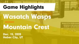 Wasatch Wasps vs Mountain Crest  Game Highlights - Dec. 15, 2020