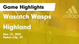 Wasatch Wasps vs Highland  Game Highlights - Dec. 27, 2023