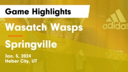 Wasatch Wasps vs Springville  Game Highlights - Jan. 5, 2024