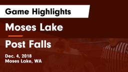 Moses Lake  vs Post Falls  Game Highlights - Dec. 4, 2018